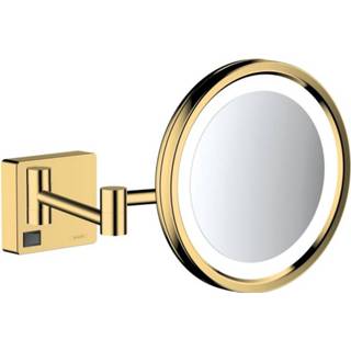 👉 Spiegel goud Hansgrohe AddStoris make-up met LED-verlichting en schakelaar 3x vergrotend 21,7 cm, 4059625321904