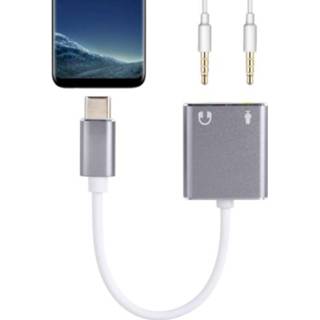 Koptelefoon grijs active USB-C / Type-C naar 3,5 mm microfoon geluidskaart (grijs)