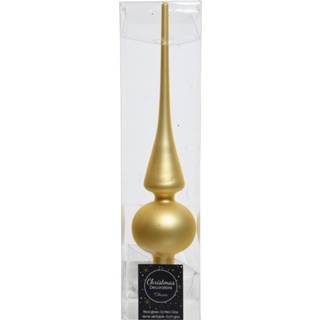 👉 Gouden glazen kerstboom piek mat 26 cm