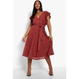 👉 Shirt Plus Lace Ruffle Sleeve Skater Midi Dress