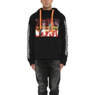 👉 Hoodie XL male zwart Abstract Print