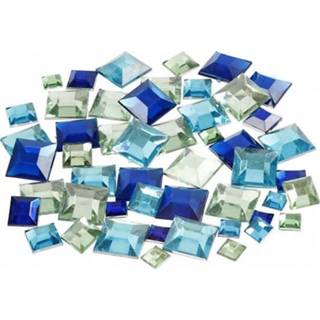 👉 Blauw active 360x Decoratie vierkante plak diamantjes mix
