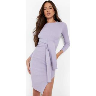 👉 Midi jurk s lilac Gerecyclede Fijngebreide Met Ceintuur, 1947813730