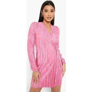 👉 Skater jurk roze baby pink baby's Plisse Met Ceintuur,