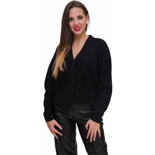 👉 S vrouwen zwart Cardigan 1639530162071
