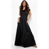 👉 Maxi Skater Jurk Met Open Schouders, Black
