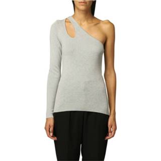 👉 L vrouwen grijs One-Shoulder Knit Top 1639518388202