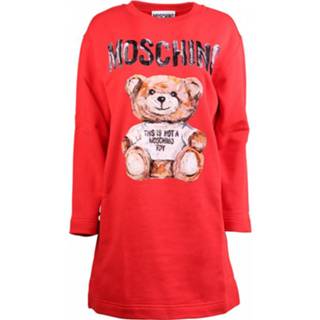 👉 Sweaterjurk vrouwen rood Teddy sweater dress