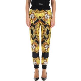 👉 Vrouwen zwart Silk jogger pants with foulard print