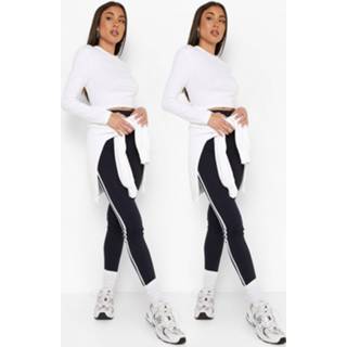 👉 Basic Jersey Leggings Met Zijstreep (2 Stuks), Navy