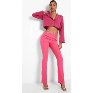 Broek Met Steentjes En Rechte Pijpen, Hot Pink