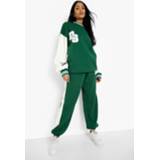 👉 Tall Oversized Varsity Trainingspak Met Sweater, Green