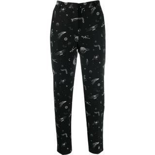 👉 Vrouwen zwart Pantalone IN Cady Stampa Pianeti C/Logo 1B146H