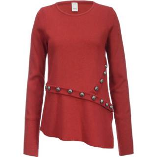 👉 XS vrouwen rood Maglia In Viscosa Con Dettaglio Studded 1G13Hpy3M1