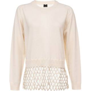 👉 XL vrouwen beige Corolle Maglia Misto Cachemire CON Rete Paillettes