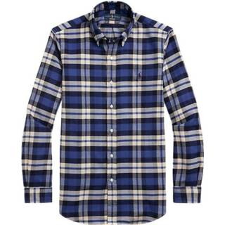 👉 XL male blauw Camisa Custom Fit Checked Twill hombre