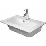 👉 Fontein White Satin Matt keramiek rechthoekig meubelwastafel active met overloop Duravit Toilet ME by Starck voor Meubel 630 mm 4053424383804