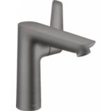 👉 Wastafelmengkraan zwart chroom Hansgrohe Talis E ééngreeps comfortzone 150 met trekwaste 15,6 cm, geborsteld 4059625246412