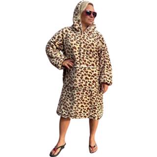 👉 Deken default Badrock Luxe snuggie met capuchon - panterprint