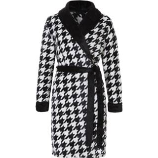 👉 Badjas s vrouwen Rebelle dames fleece - pied de poule