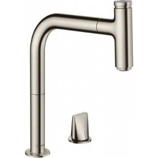 👉 RVS Hansgrohe Metris Select M71 2-gats ééngreeps keukenmengkraan met draaibare, uittrekbare uitloop en sBox 32 cm, 4059625176153