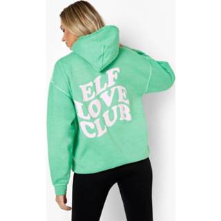 👉 Oversized Overdye Elf Love Club Hoodie, Green