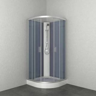 Douchecabine zilver male Allibert Happy kwartrond 90x90cm 5411747153655