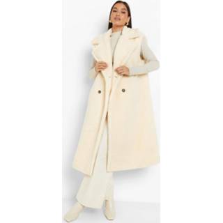 👉 Mouwloze Faux Fur Teddy Jas, Cream