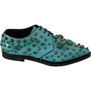👉 Shoe leather vrouwen blauw Crystal Broque Shoes 8054802633463