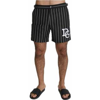 👉 Swimshort l male zwart Striped Beachwear Boxer Swimshorts