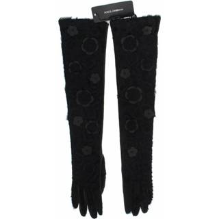 👉 Glove vrouwen zwart Floral Xiangao Fur Gloves