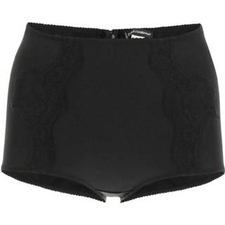 👉 XL vrouwen zwart Satin high waisted briefs with lace