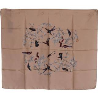 👉 Onesize vrouwen beige Bird Print Wrap 100cm x Scarf 8058091094110