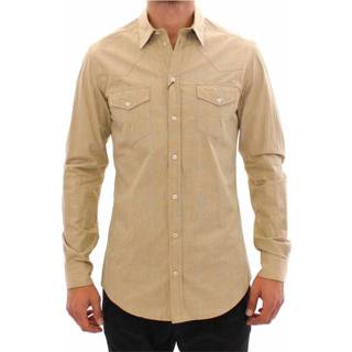 👉 Casual shirt male beige Geruite Sicilia Fit Logo 9355692016756