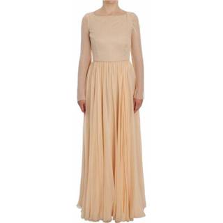 👉 Dress vrouwen beige Silk Ball Gown Full Length