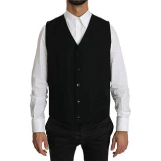 👉 Gilet male zwart Waistcoat Formal Wool Vest