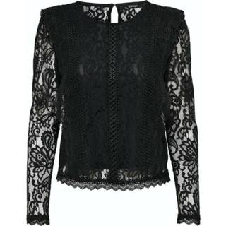 👉 XL vrouwen zwart Onlkaro L/S Lace TOP WVN | Freewear
