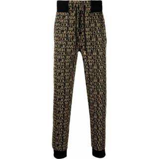 👉 S male zwart Pantalón con logo estampado letras doradas fondo 1638312602613