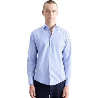 👉 Casual shirt XL male blauw Slim