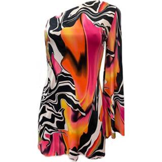 👉 Tuniek vrouwen oranje Asymmetrische kleurrijke