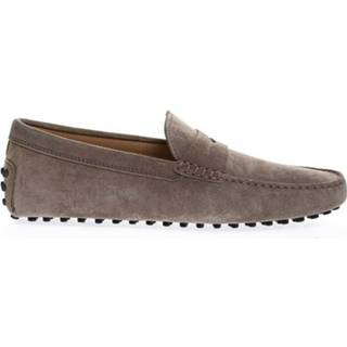 👉 Moccasins male beige Mocassins en croûte de cuir avec patte décorative