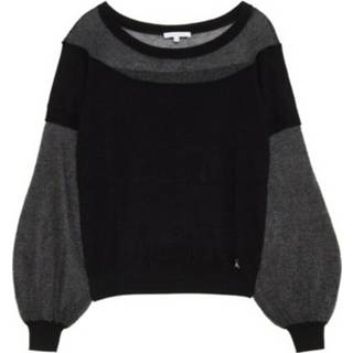 👉 L vrouwen zwart Maglia Tricot Effetto Doppio Capo 8M0877 A5F7