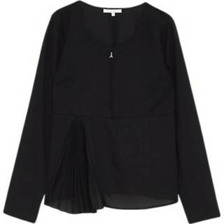 👉 Vrouwen zwart Blusa CON Dettaglio Plissè 8C0302 A840