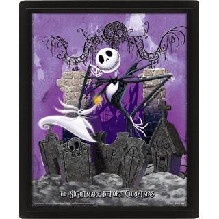 👉 Poster Nightmare before Christmas Framed 3D Lenticular Pack Graveyard 26 x 20 cm (3) 5051265999948