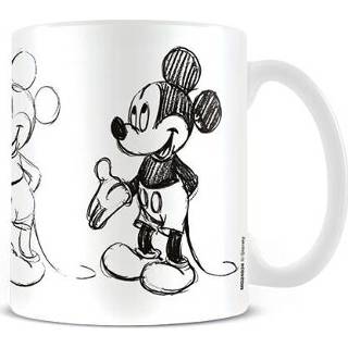 👉 Zwart unisex Fan Merchandise Mickey wit & Minnie Mouse - Sketch Process Kop 5050574240345