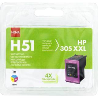 👉 Unisex nederlands HEMA H51 Vervangt De HP 305XXL Kleur 8720354325551