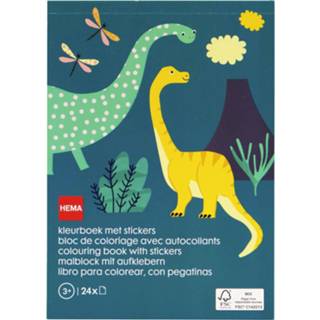 Kleurboek Met Stickers A5 Dino