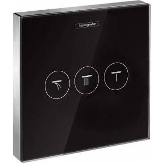 👉 Stopkraan zwart chroom Hansgrohe ShowerSelect Glass afbouwdeel v. inbouw 3 functies zwart/chroom 4011097777603