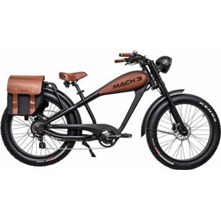 👉 Fiets zwart active Elektrische Fatbike Chopper 25km/h Mach 3 Abel 250W