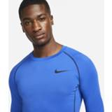 👉 Blauw s male men mannen Nike Pro Dri-FIT Herentop met lange mouwen en strakke pasvorm - 195237759941